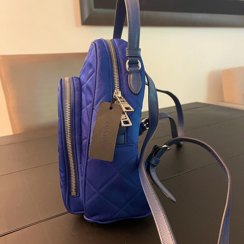 Authentic Prada Re-Nylon Royal Blue Chic Backpack New with Tags!! - Picture 7 of 9